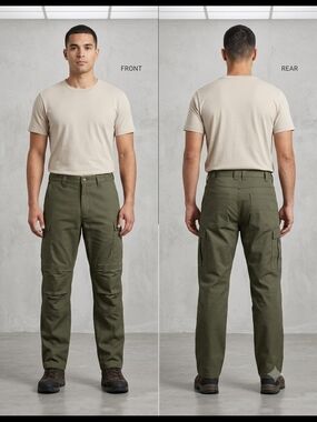 Vertx Green Ripstop Cargo Pants Men’s 34" Waist Regular Fit Straight Leg